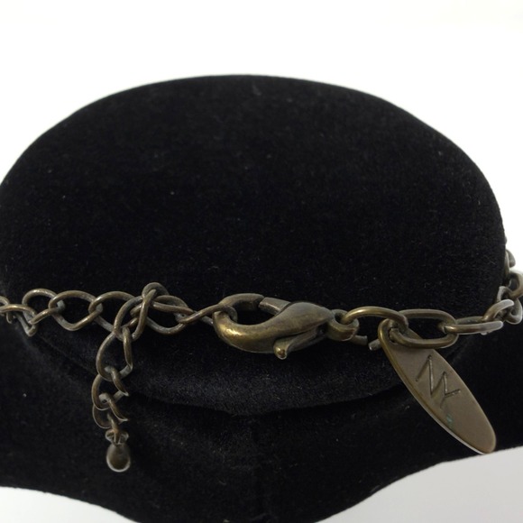 Vintage NY Pendant Beaded Necklace Amber Crystal Boho 10.5 Inch - Picture 5 of 7